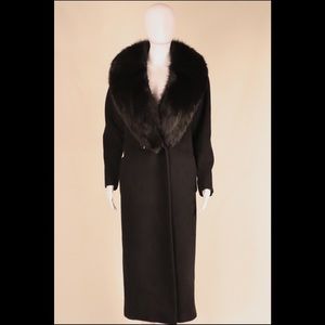 Saks Fifth Avenue Fox Fur Collar Coat